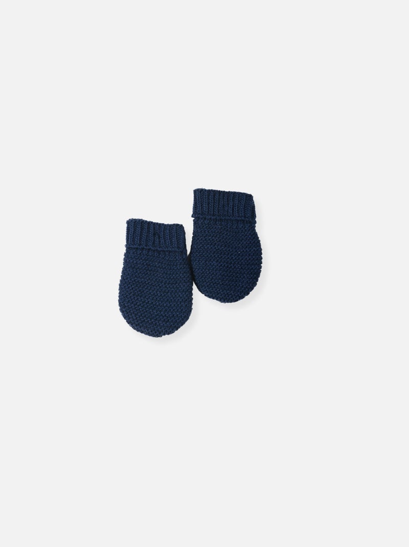 Moufles en tricot Bleu marine - Kiabi