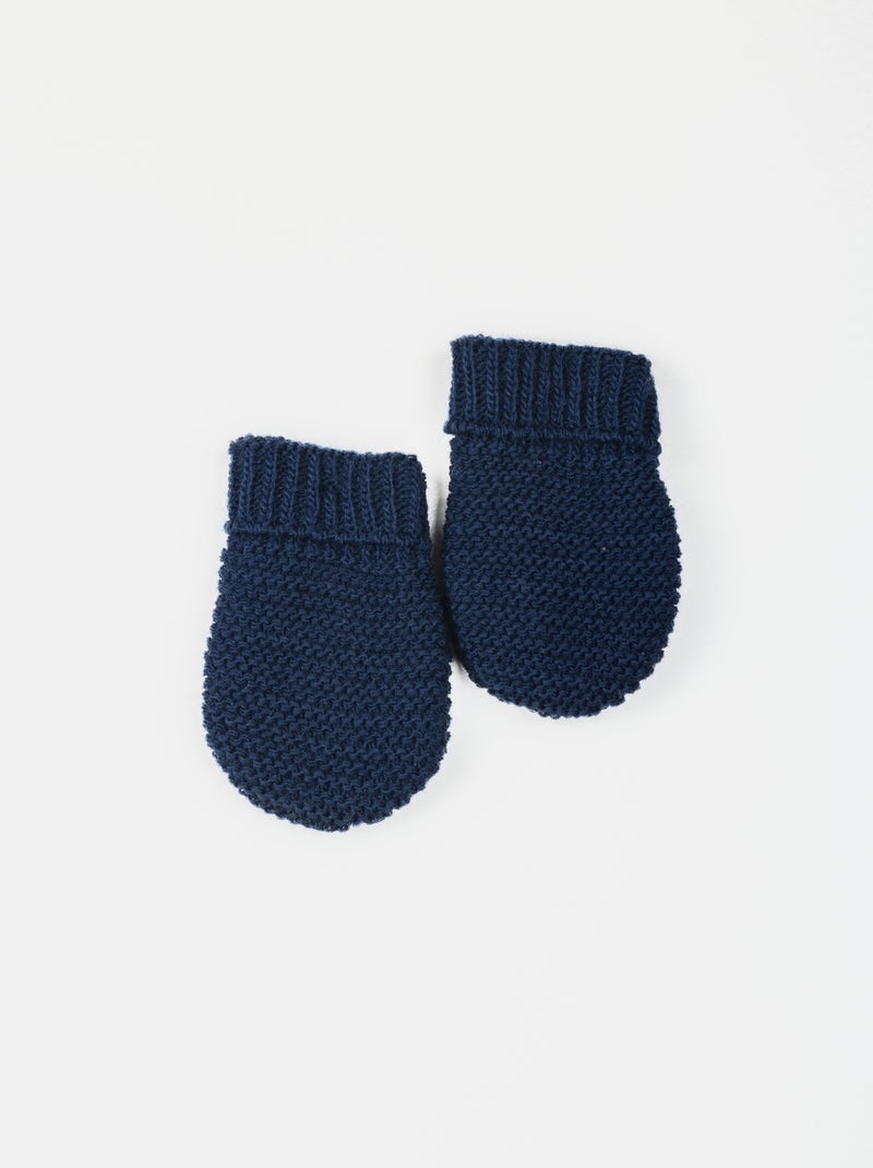 Moufles en tricot Bleu marine - Kiabi