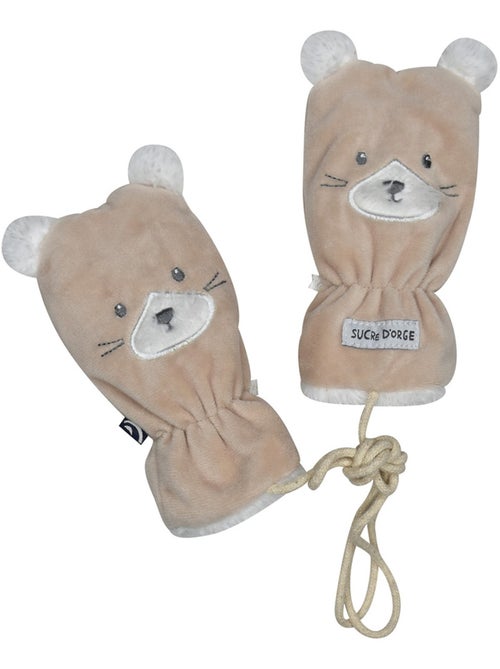 MOUFLES IANNIS VELOURS DOUX BEBE - Kiabi