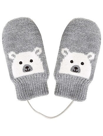 Moufles motif ours - doublées fausse fourrure mixte enfant Isotoner