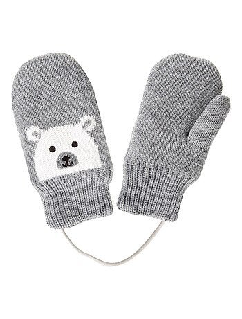 Moufles Motif ours - doublées fausse fourrure mixte enfant Isotoner