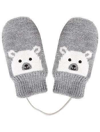 Moufles Motif ours - doublées fausse fourrure mixte enfant Isotoner