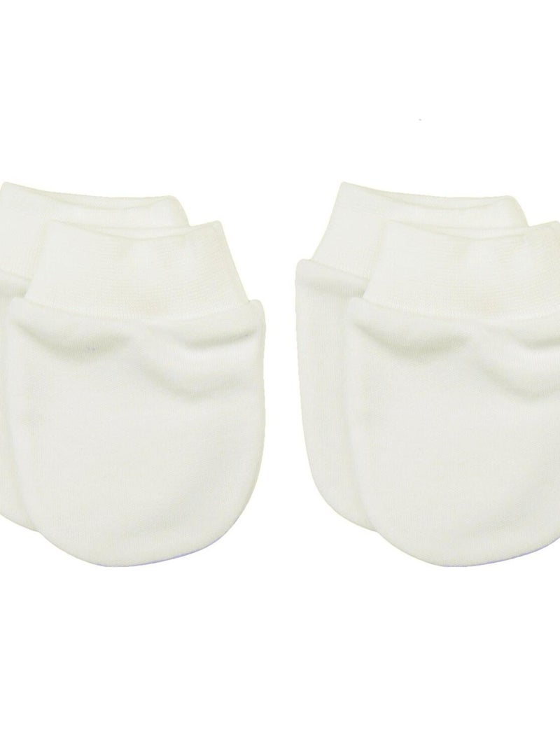 Moufles naissance  (2 paires) Ecru - Kiabi