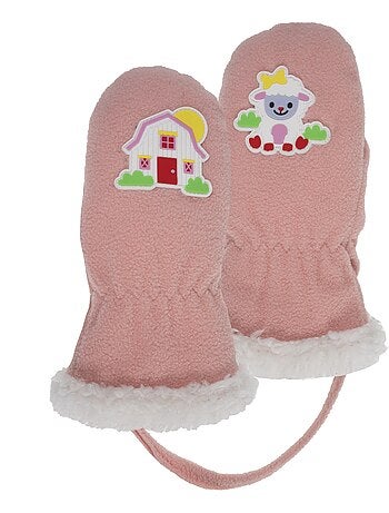 Moufles polaire doublé fausse fourrure mixte bébé isotoner