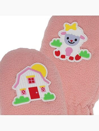 Moufles polaire doublé fausse fourrure mixte bébé isotoner