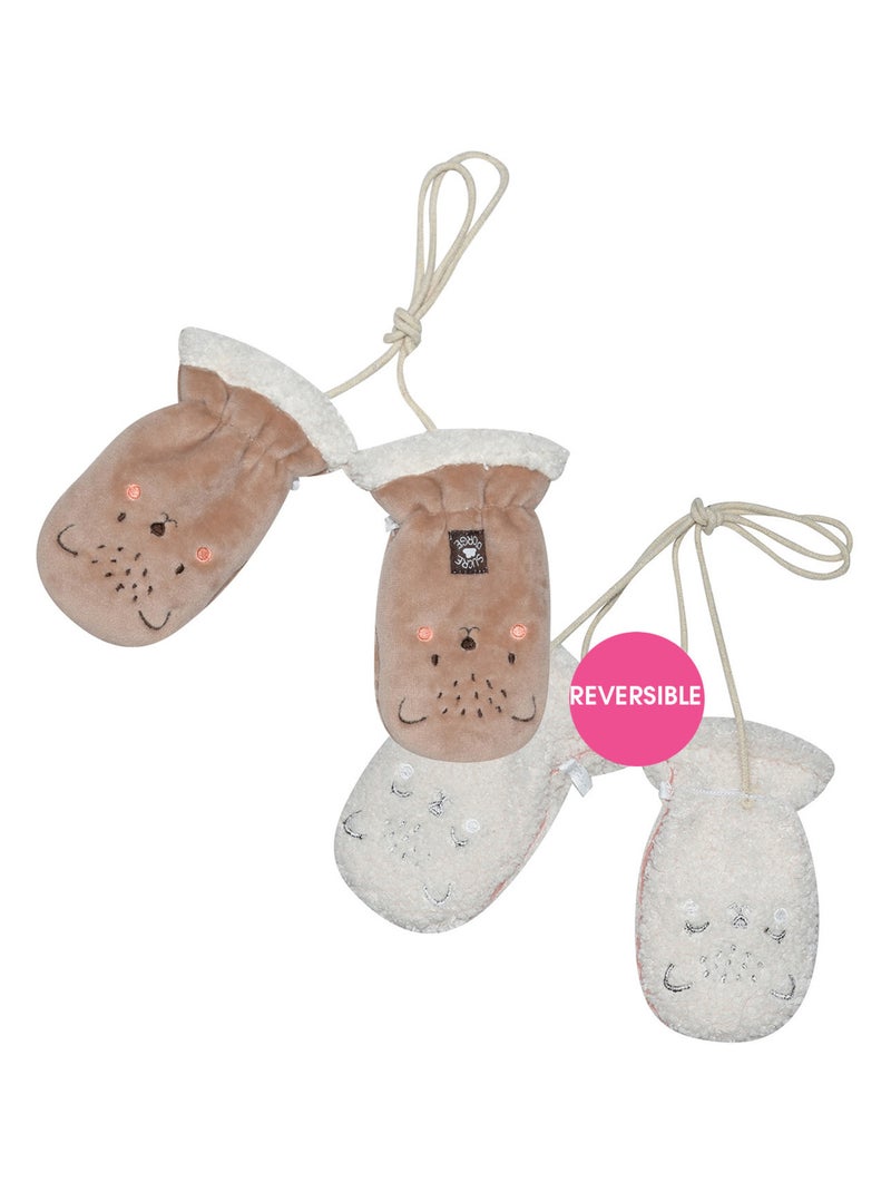 Moufles Principe Sucre d'Orge Marron - Kiabi