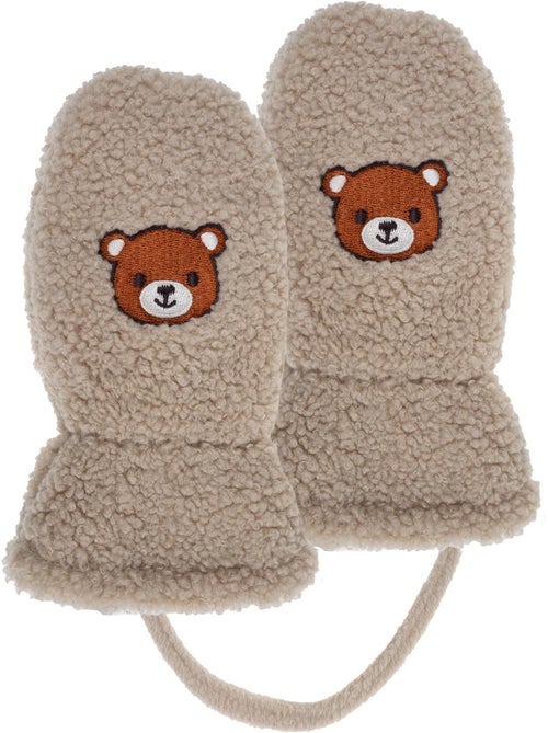 Moufles sherpa doublé polaire mixte bébé isotoner - Kiabi Moufles sherpa doublé polaire mixte bébé isotoner - Kiabi
