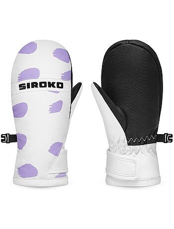 Moufles thermiques snowboard et ski enfant sports d'hiver enfants polka dots