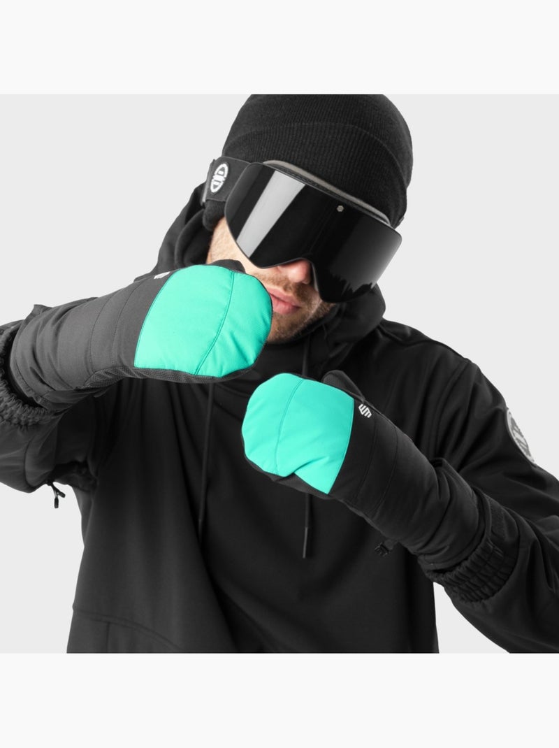 Moufles thermiques snowboard et ski sports d'hiver homme et femme pitztal turquo Noir - Kiabi