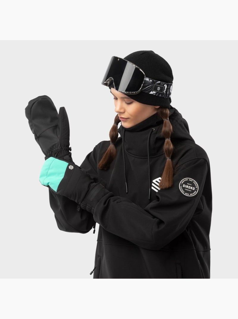 Moufles thermiques snowboard et ski sports d'hiver homme et femme pitztal turquo Noir - Kiabi