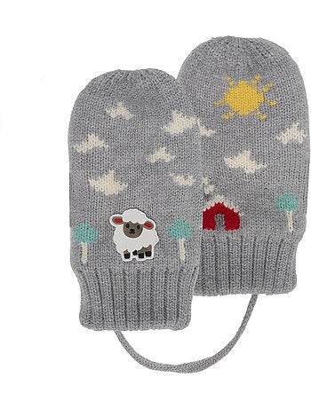 Moufles ultra doux doublées fausse fourrure mixte bébé isotoner