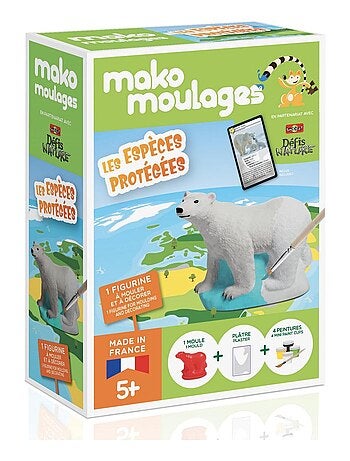 Moulage en plâtre mako créations : ours polaire - Les espèces protégées