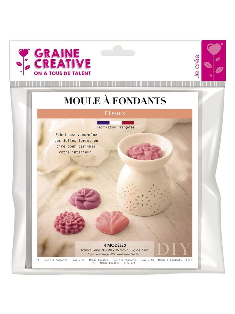 Moule 4 fondants à bougie fleurs - Graine Créative Blanc - Kiabi