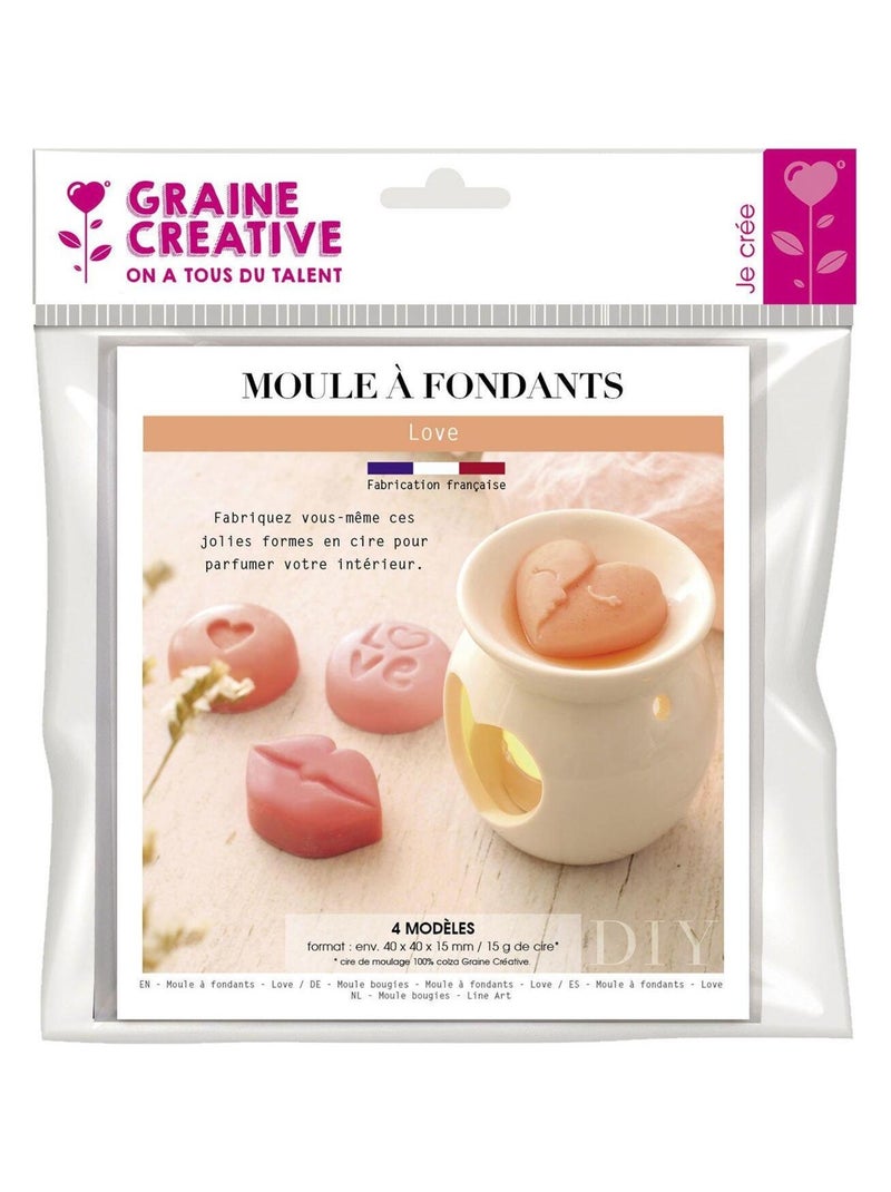 Moule 4 fondants à bougie love - Graine Créative Blanc - Kiabi