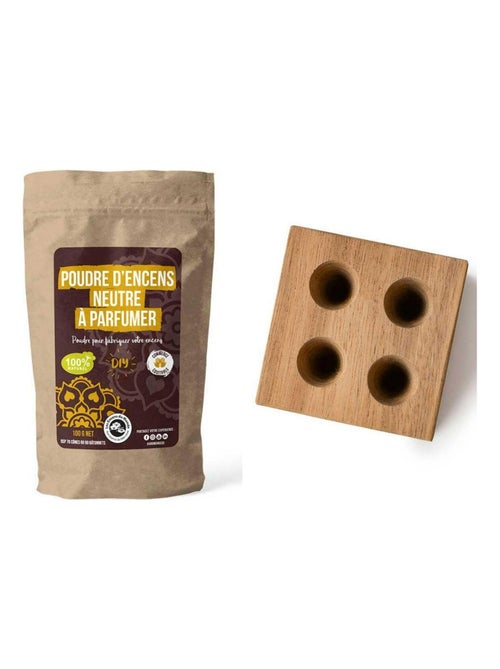 Moule en bois 4 cônes + Poudre neutre à parfumer - Les Encens du Monde - Kiabi