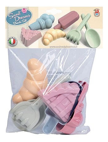 Moules à sable pour bonbons avec pelle et râteau, 6 pièces