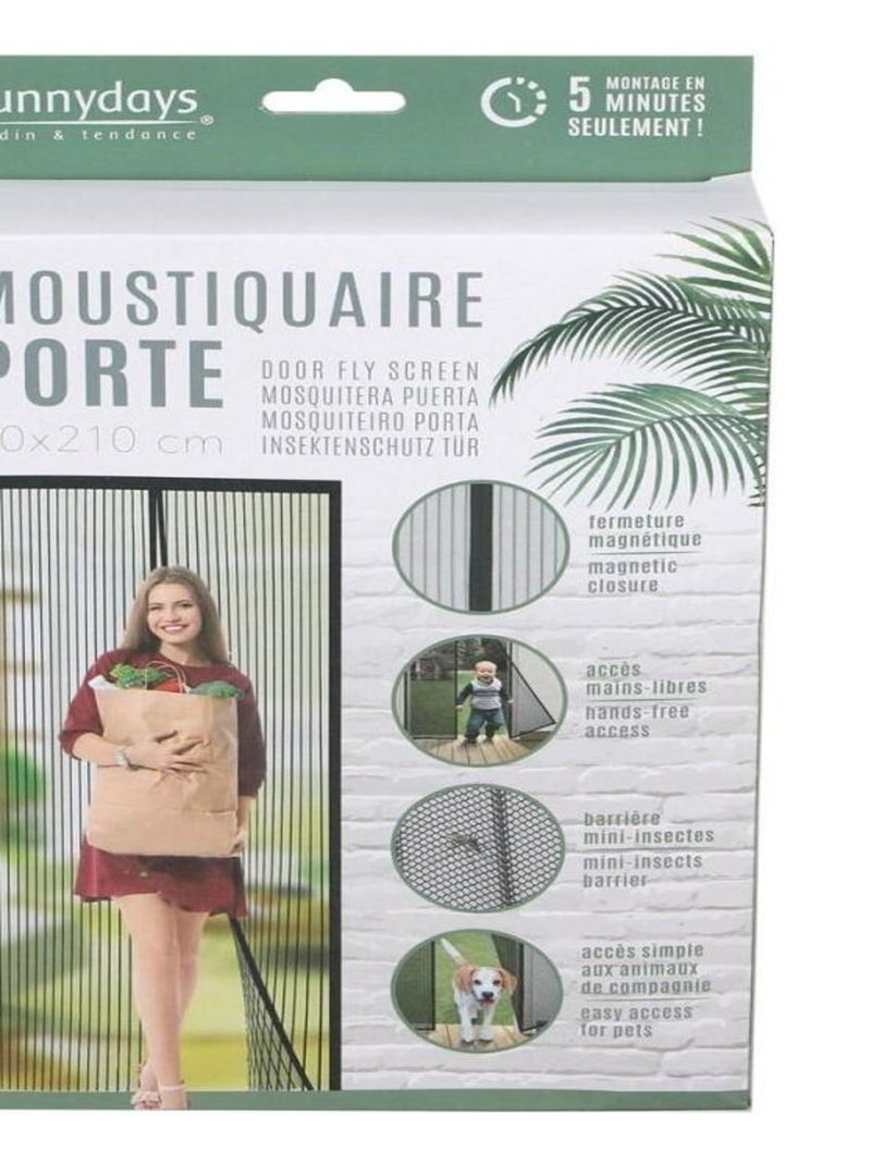 Moustiquaire porte 90x210 cm Zero Insectes Noir - Kiabi