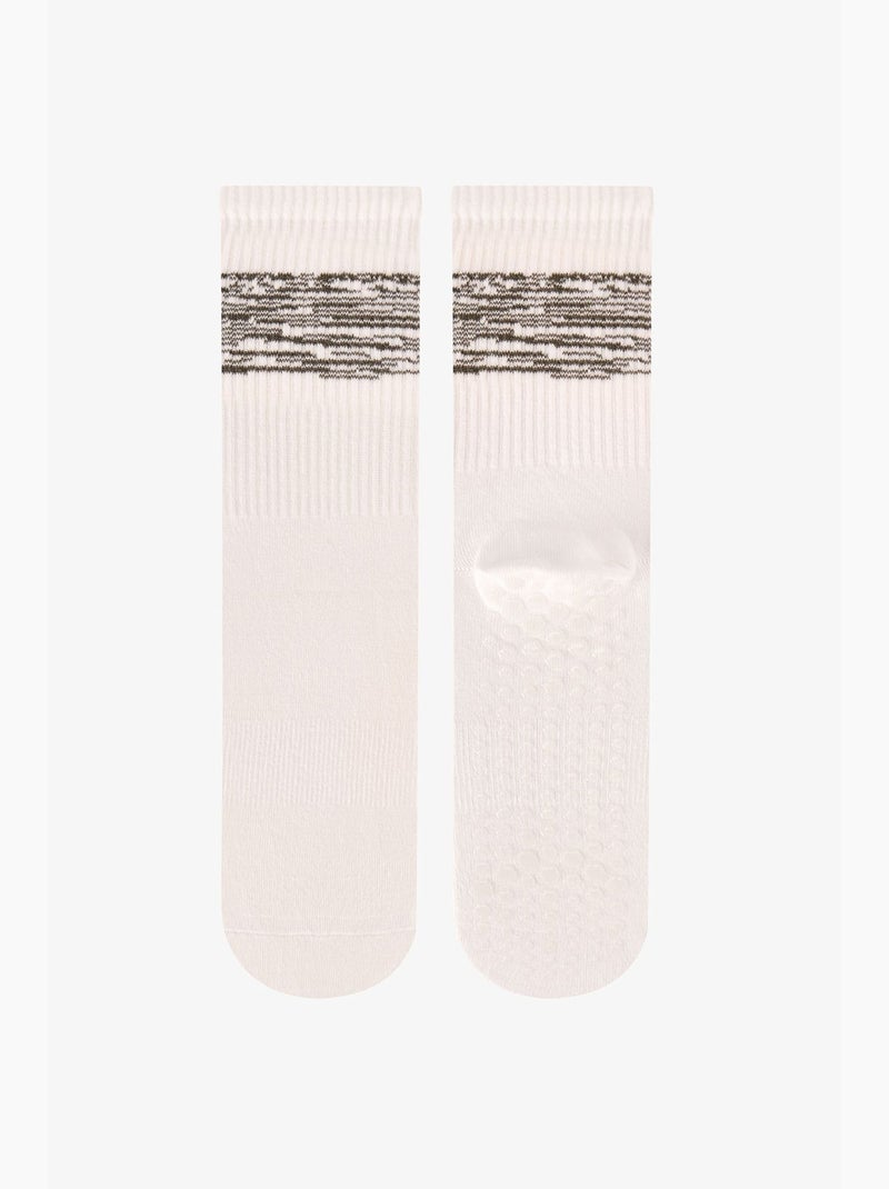 Move chaussettes mi-hautes rayées paire penti Blanc cassé - Kiabi