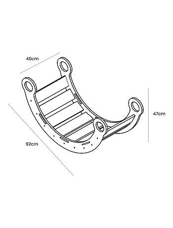 Moyenne Planche à Bascule pour Enfants classique Toboggan et échelle