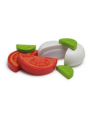 Mozzarella et tomates en bois