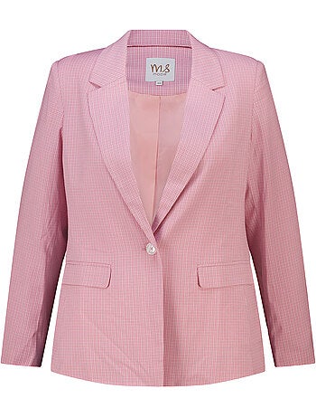 Ms mode blazer à carreaux à simple boutonnage