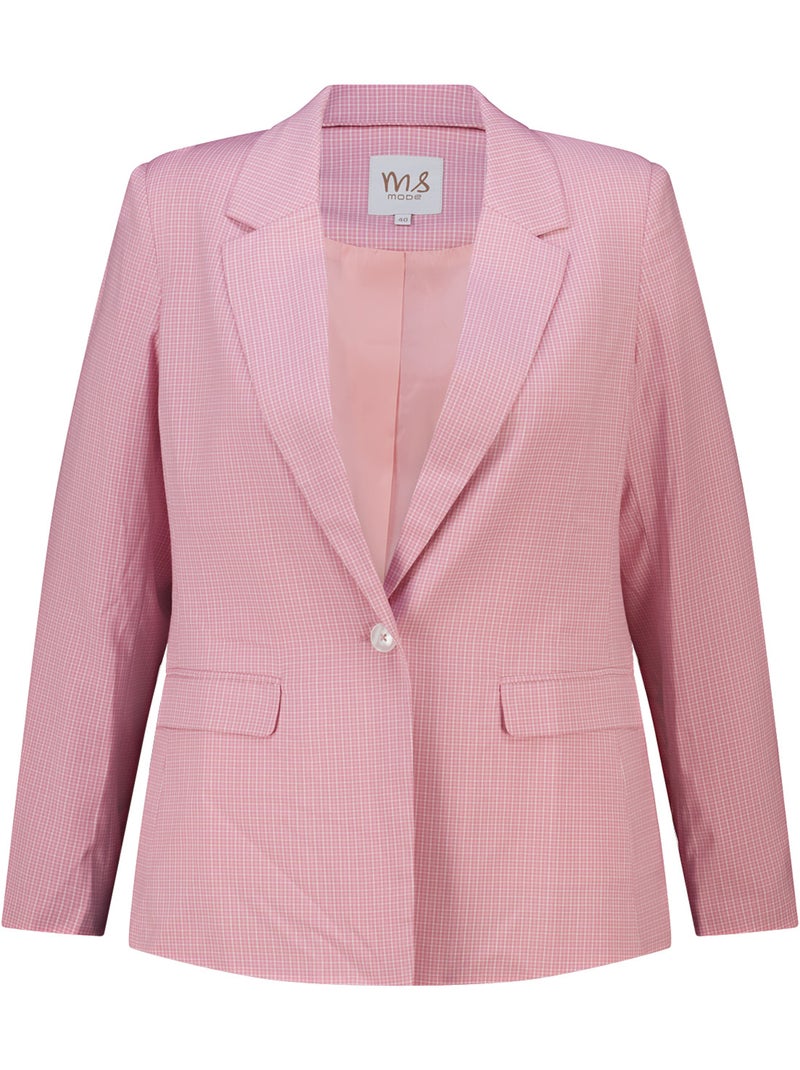 Ms mode blazer à carreaux à simple boutonnage Rose/Multicolore - Kiabi