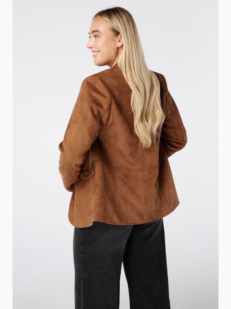 Ms mode blazer en suédine Camel - Kiabi