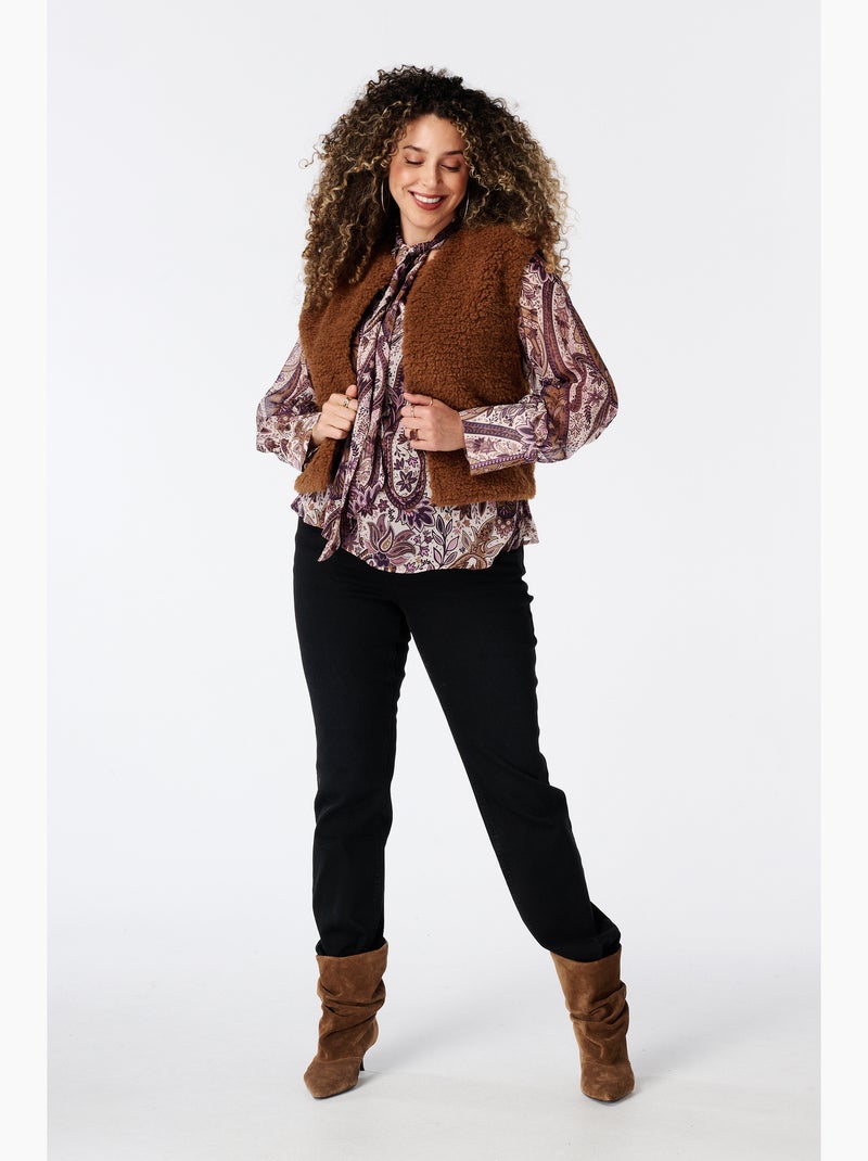 Ms mode blouse avec foulard Rouge carmin - Kiabi