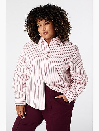Ms mode blouse rayée avec strass