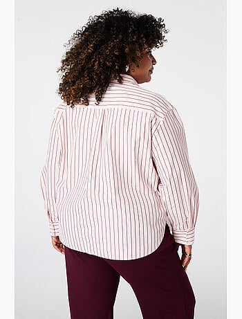 Ms mode blouse rayée avec strass
