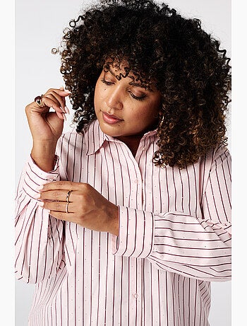 Ms mode blouse rayée avec strass