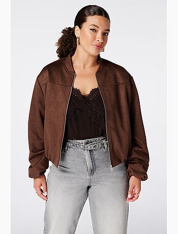 Ms mode blouson bomber en suédine