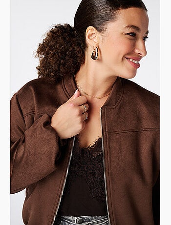Ms mode blouson bomber en suédine