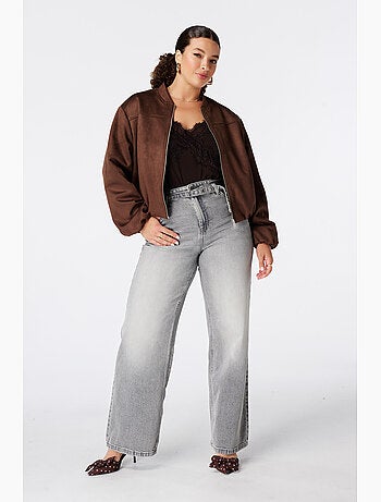 Ms mode blouson bomber en suédine