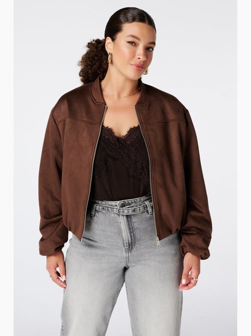 Ms mode blouson bomber en suédine - Kiabi
