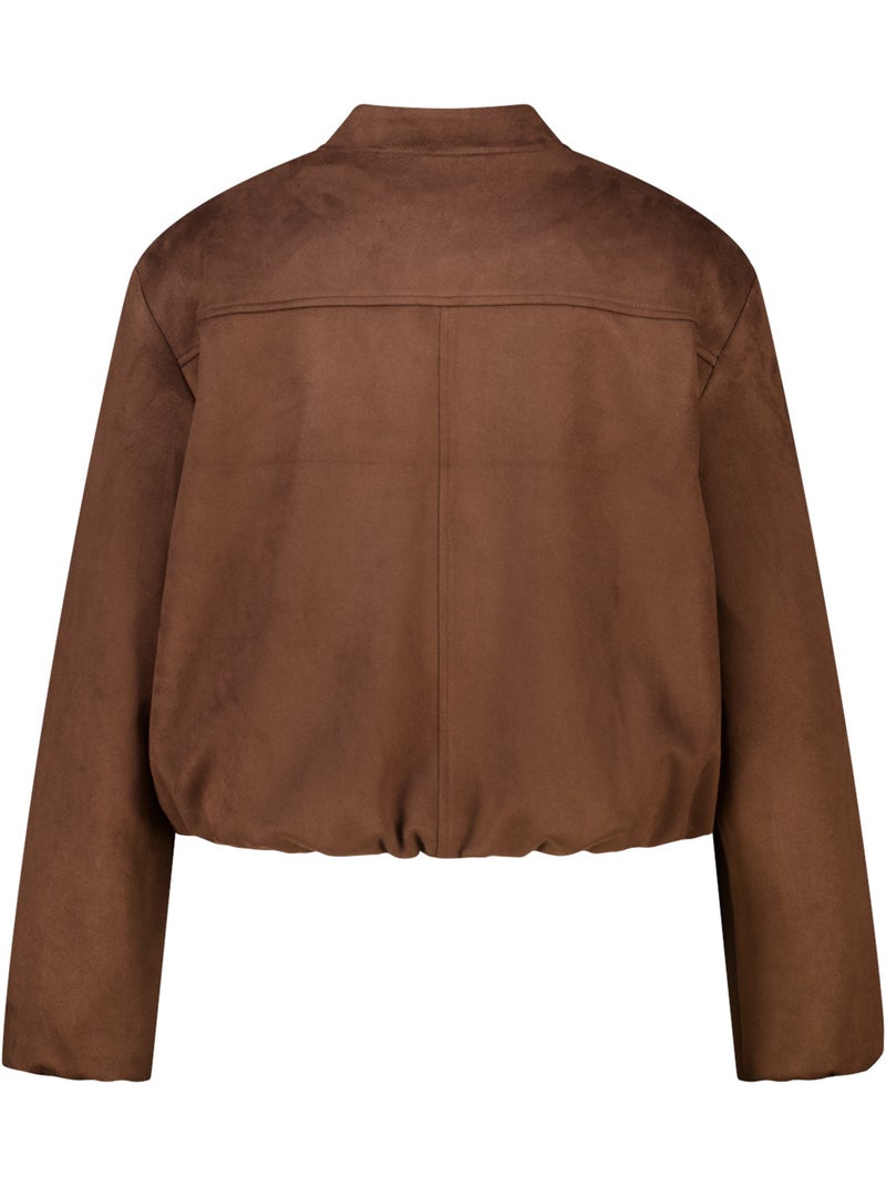 Ms mode blouson bomber en suédine Marron - Kiabi