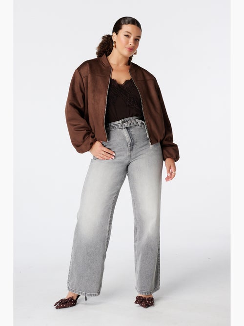 Ms mode blouson bomber en suédine - Kiabi