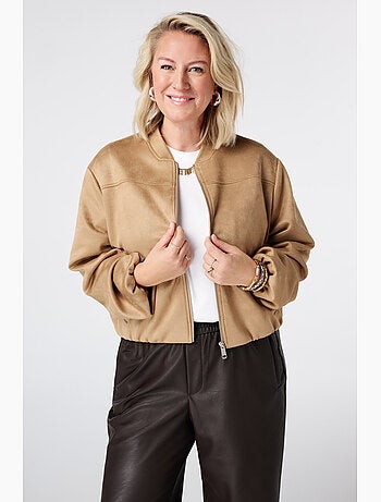 Ms mode blouson bomber en suédine