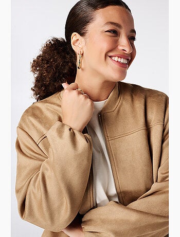 Ms mode blouson bomber en suédine
