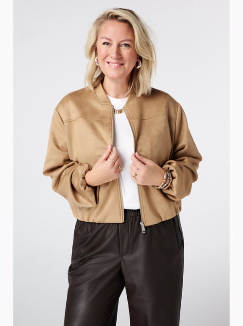 Ms mode blouson bomber en suédine - Kiabi