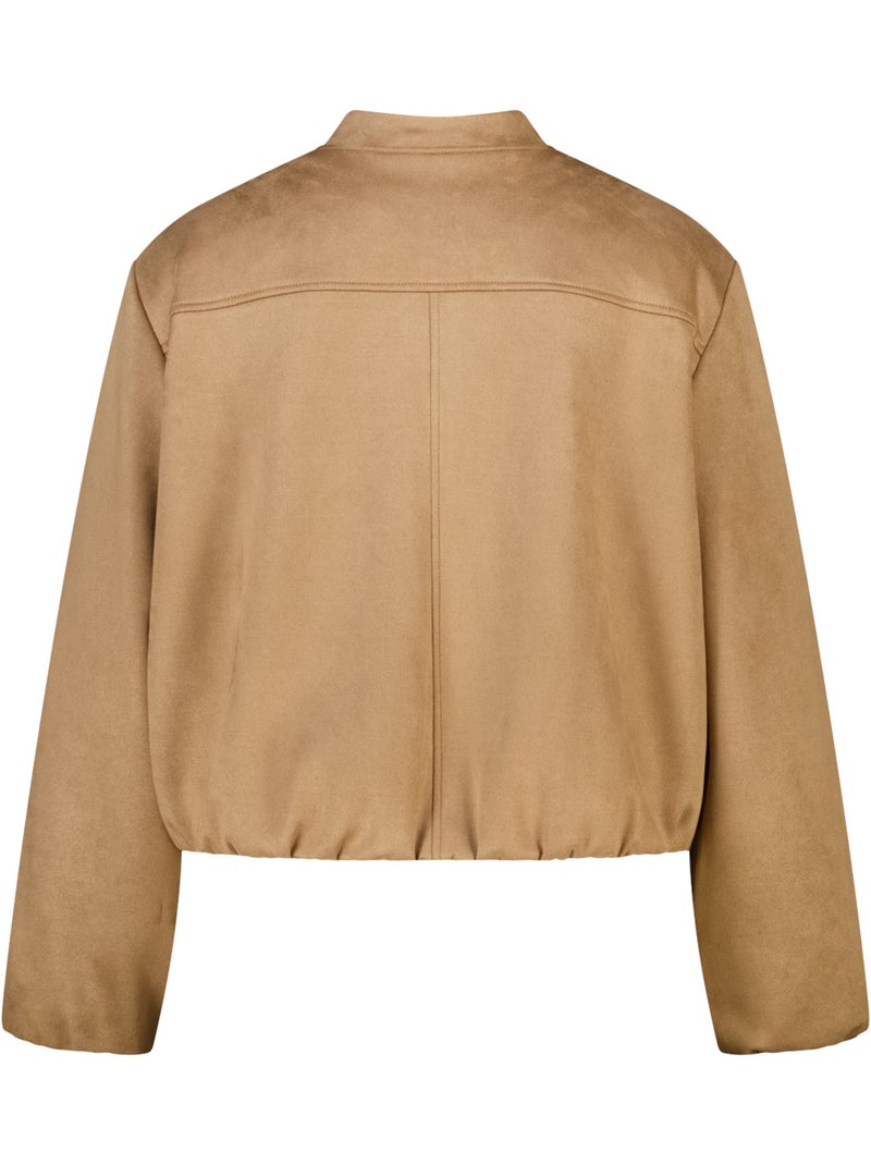 Ms mode blouson bomber en suédine Sable - Kiabi