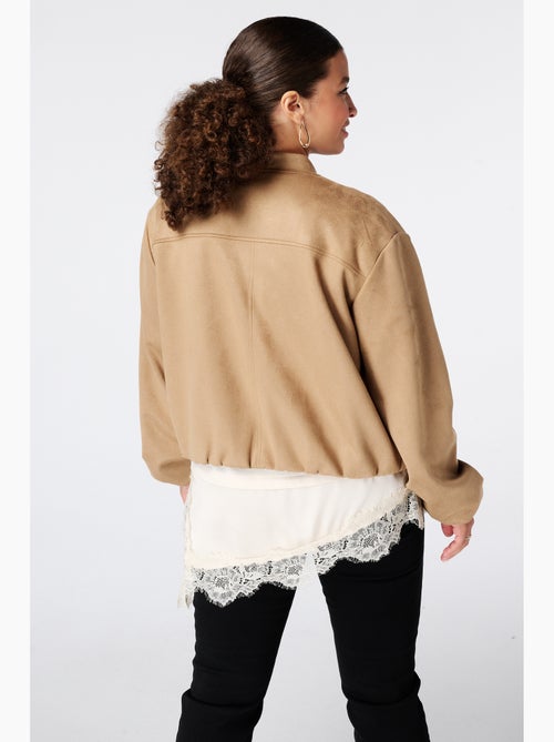 Ms mode blouson bomber en suédine - Kiabi