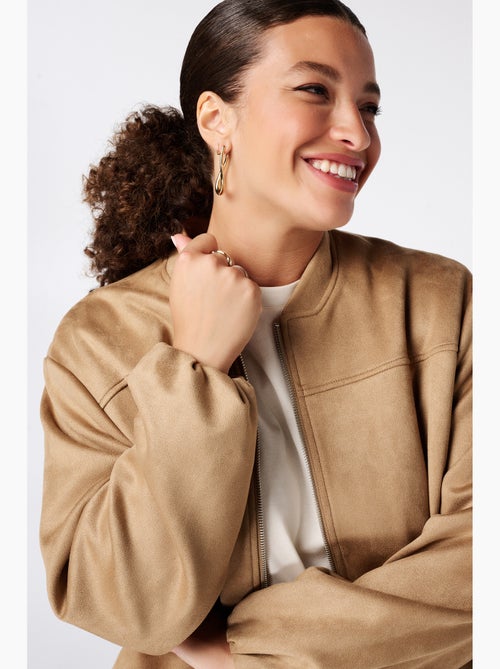 Ms mode blouson bomber en suédine - Kiabi