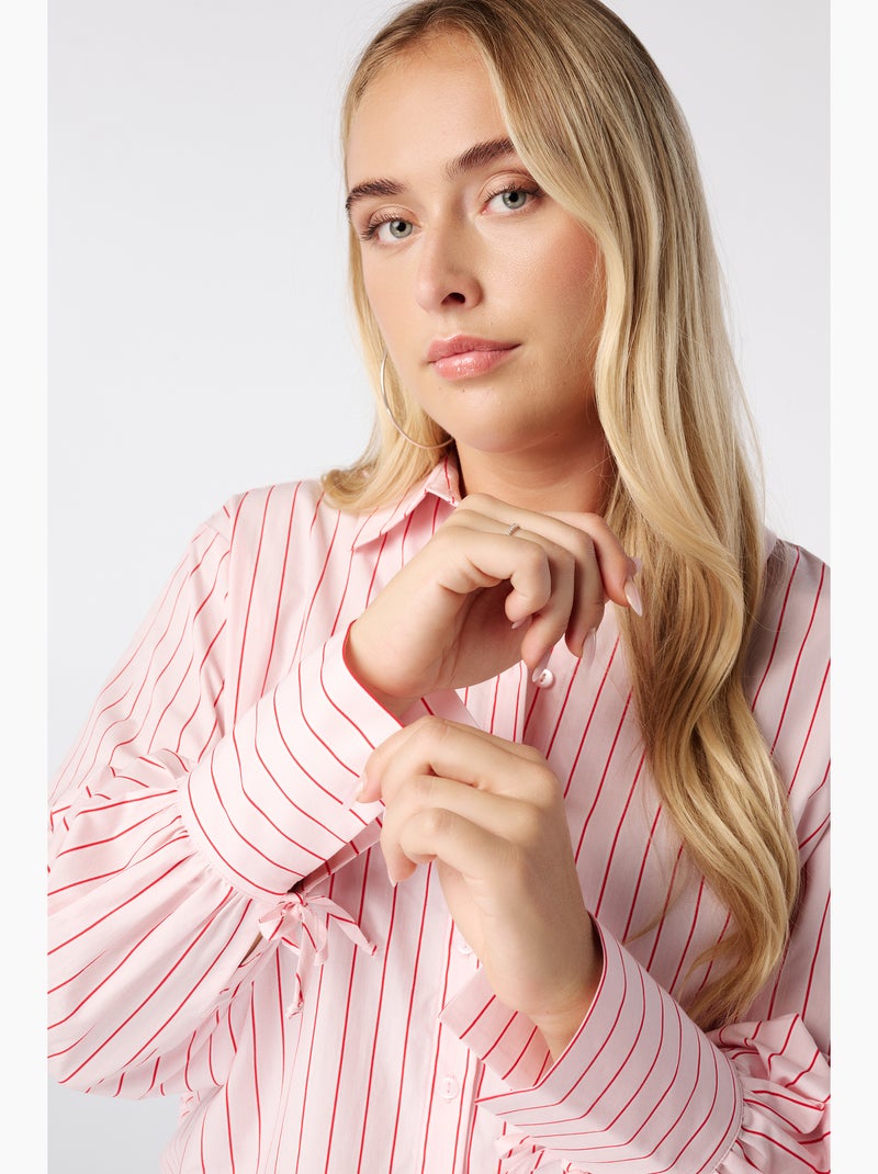 Ms mode chemise rayée Rose bonbon - Kiabi