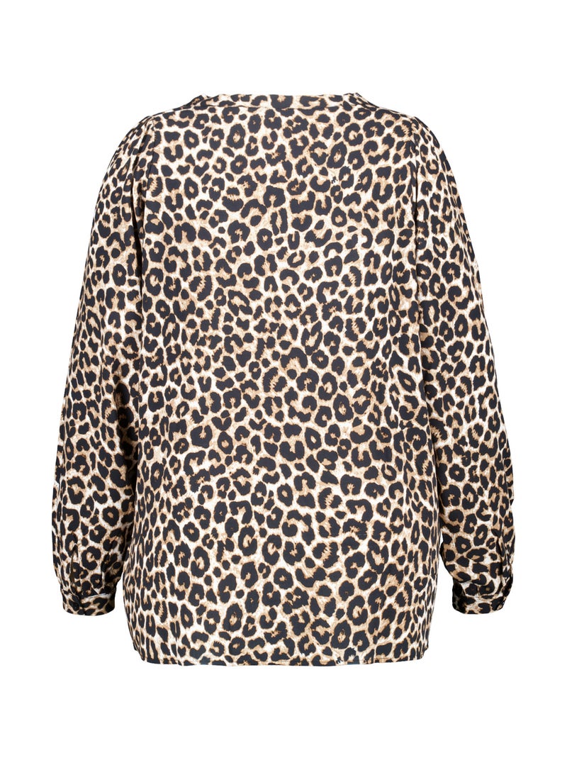 MS MODE Chemisier Blouse à imprimé panthère Marron - Kiabi
