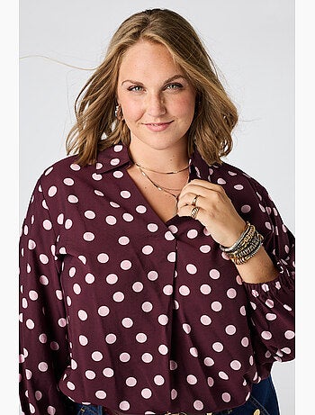 Ms mode chemisier blouse à pois
