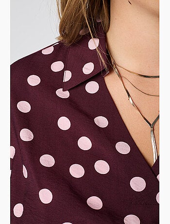 Ms mode chemisier blouse à pois