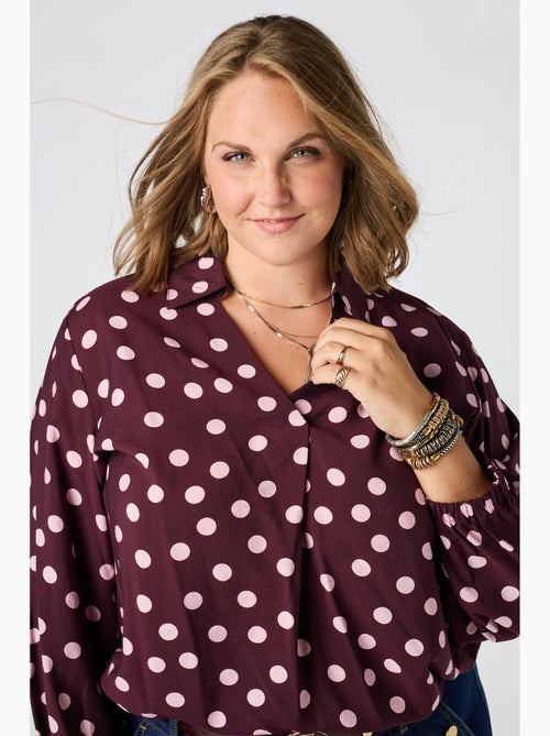 Ms mode chemisier blouse à pois - Kiabi Ms mode chemisier blouse à pois - Kiabi