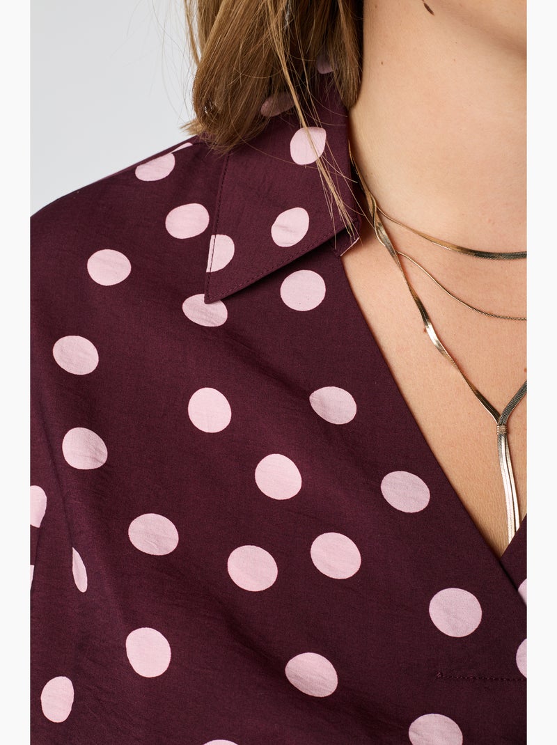 Ms mode chemisier blouse à pois Rouge carmin - Kiabi