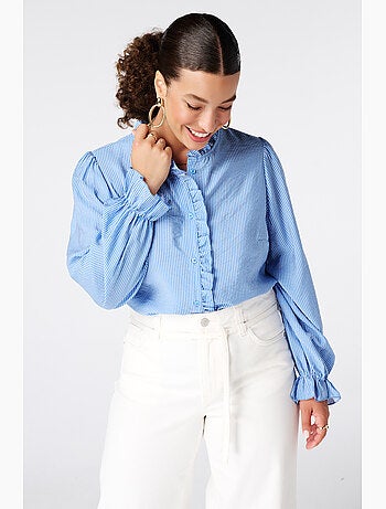 Ms Mode Chemisier blouse à volants